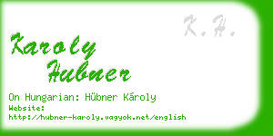 karoly hubner business card
